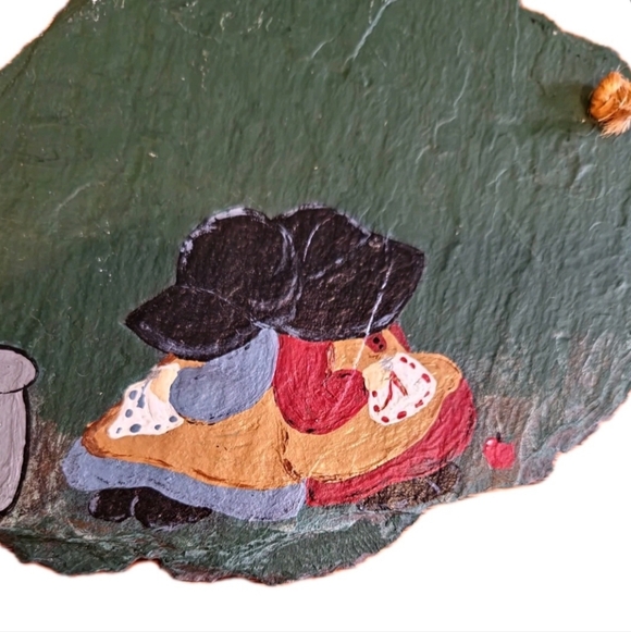 Vintage Hand Painted Slate Sign Primitive Folk Art Country Cottage Wall Decor - Picture 7 of 7